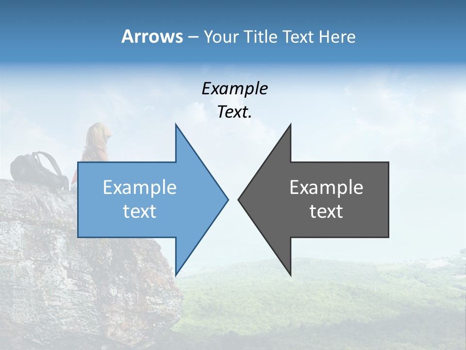 Adventure Sitting Backpack PowerPoint Template