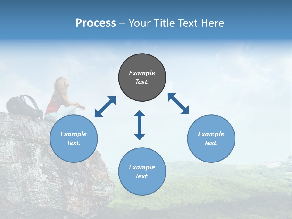 Adventure Sitting Backpack PowerPoint Template
