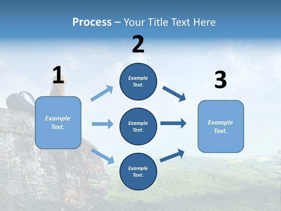 Adventure Sitting Backpack PowerPoint Template