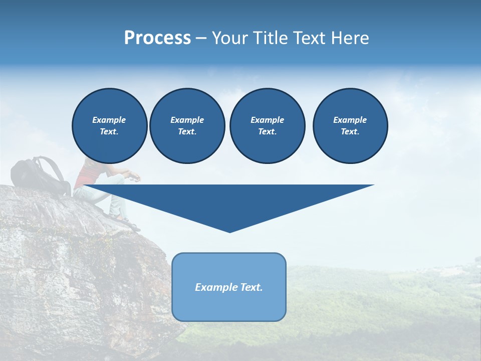 Adventure Sitting Backpack PowerPoint Template