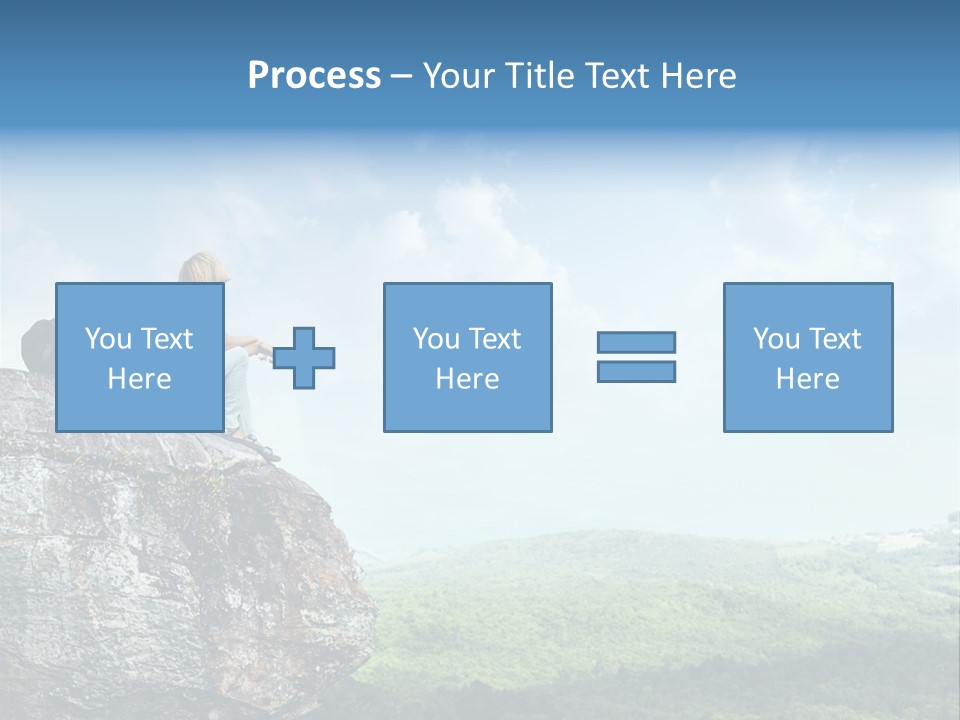Adventure Sitting Backpack PowerPoint Template