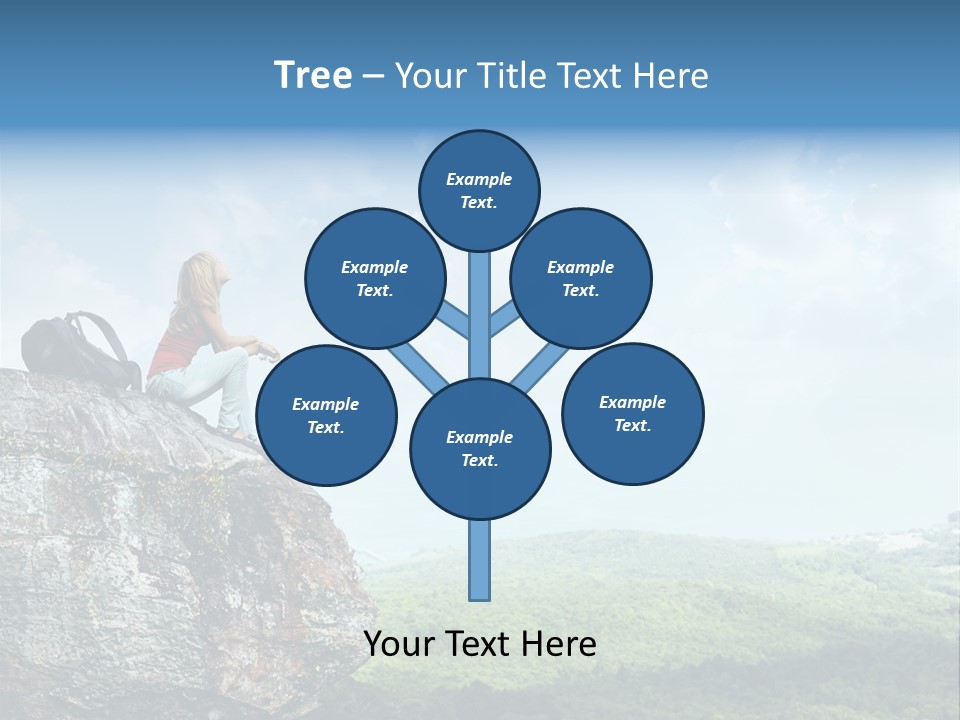 Adventure Sitting Backpack PowerPoint Template