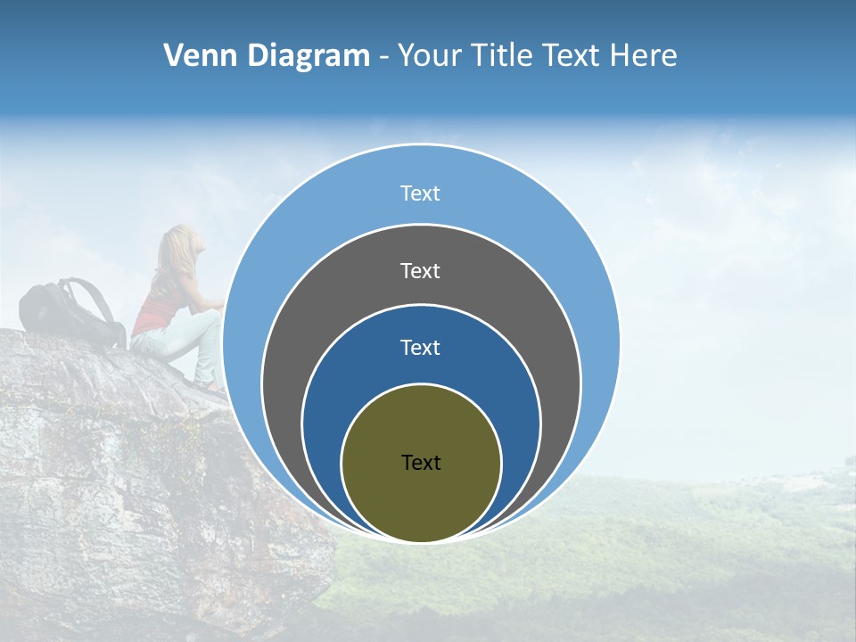 Adventure Sitting Backpack PowerPoint Template