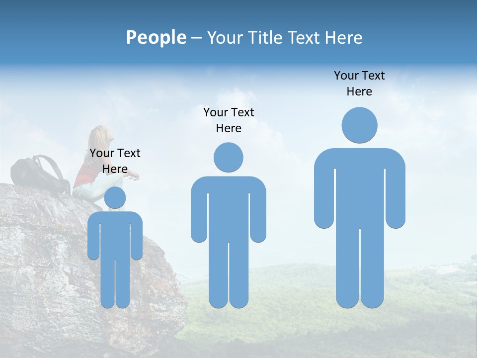 Adventure Sitting Backpack PowerPoint Template