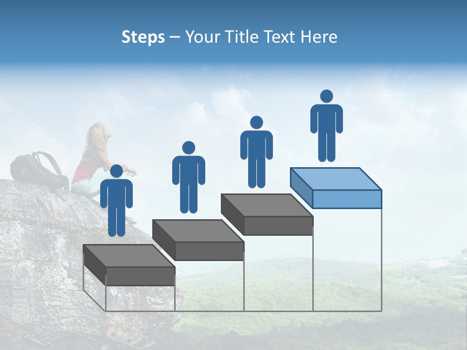 Adventure Sitting Backpack PowerPoint Template