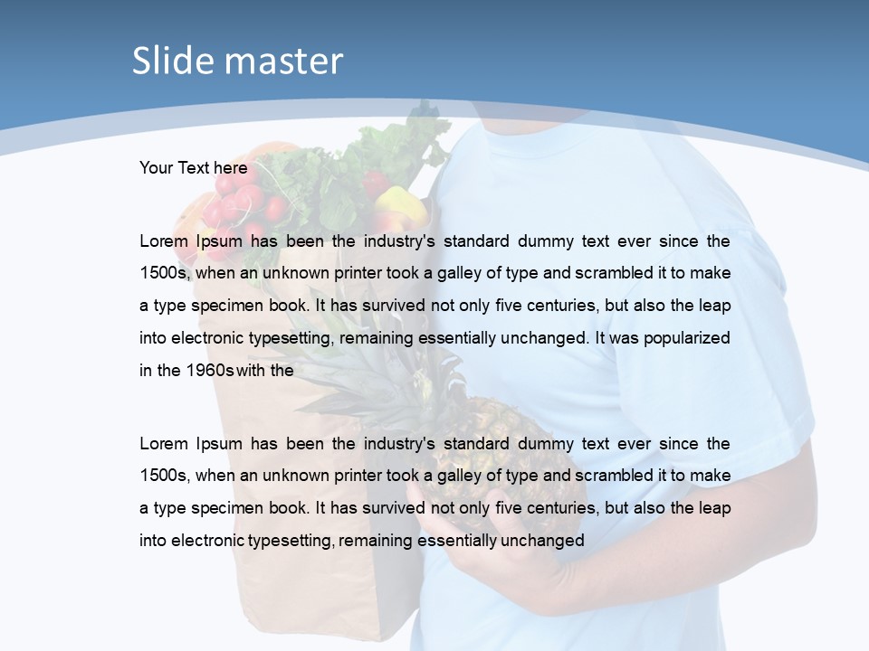 Isolated Smiling Bag PowerPoint Template