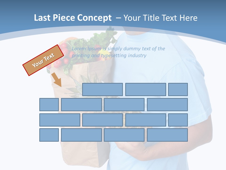 Isolated Smiling Bag PowerPoint Template