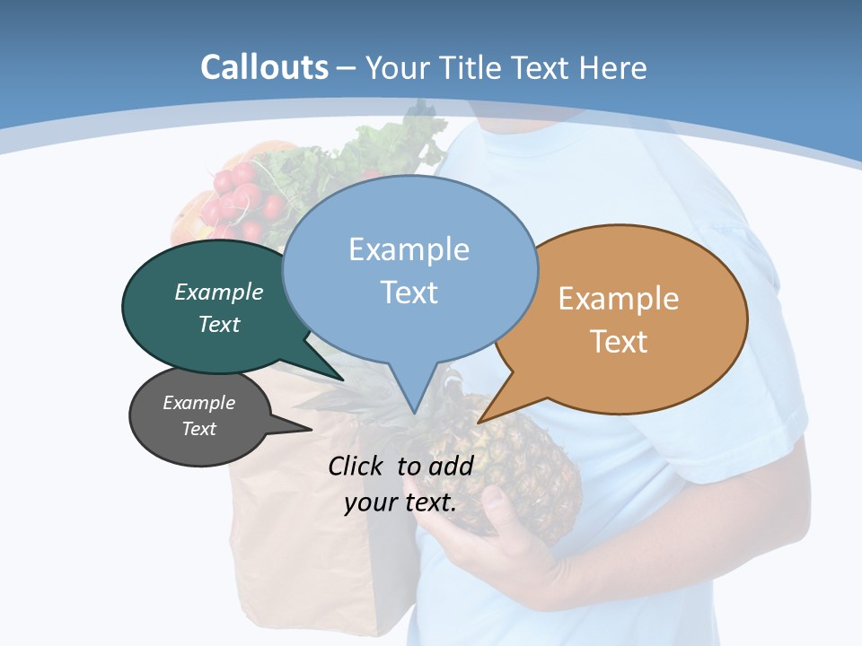 Isolated Smiling Bag PowerPoint Template