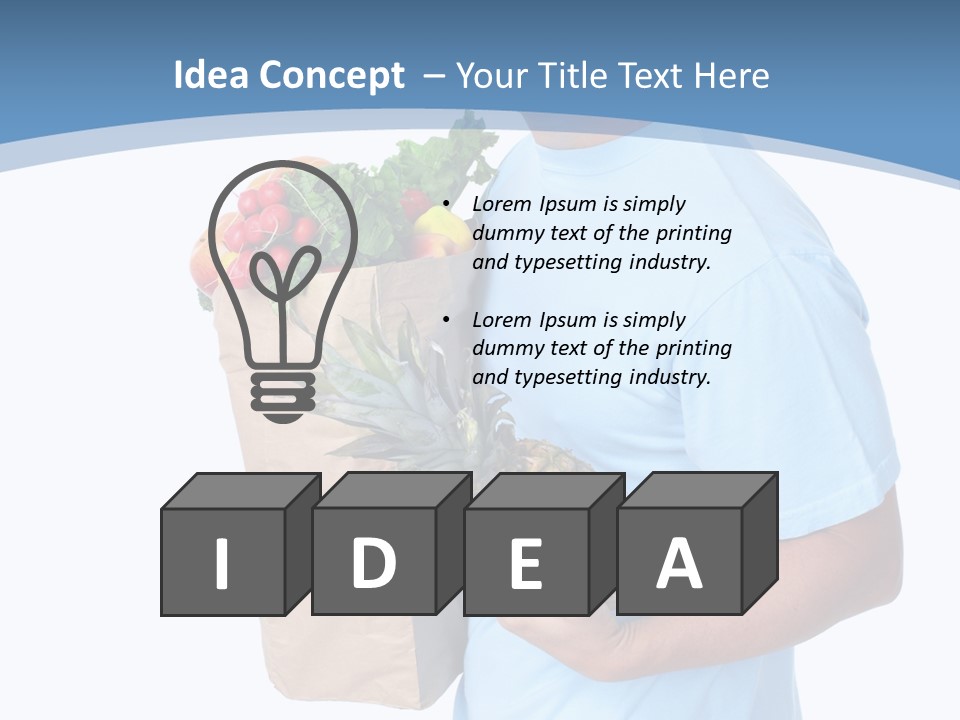 Isolated Smiling Bag PowerPoint Template