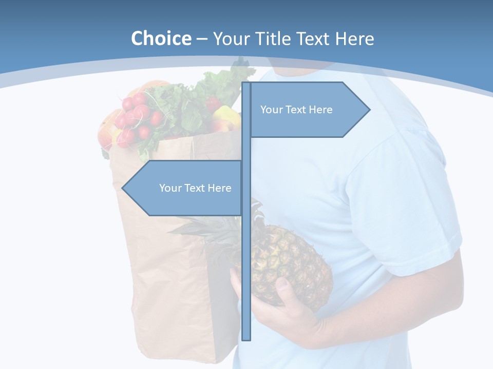 Isolated Smiling Bag PowerPoint Template