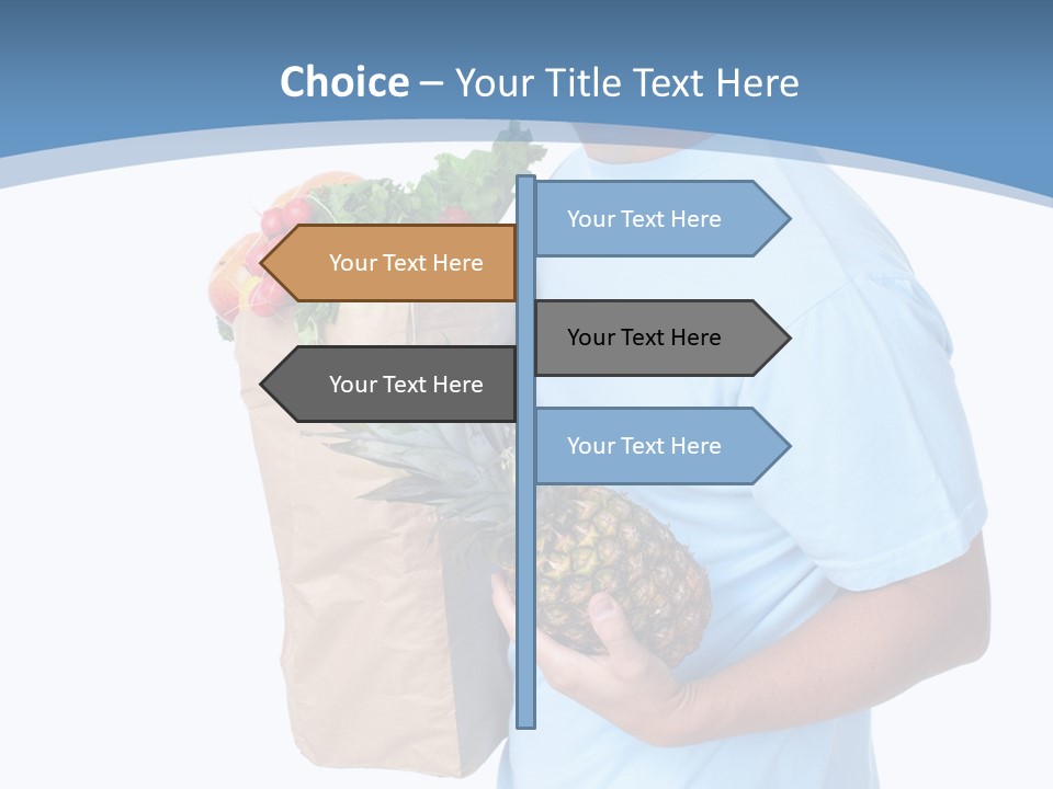 Isolated Smiling Bag PowerPoint Template