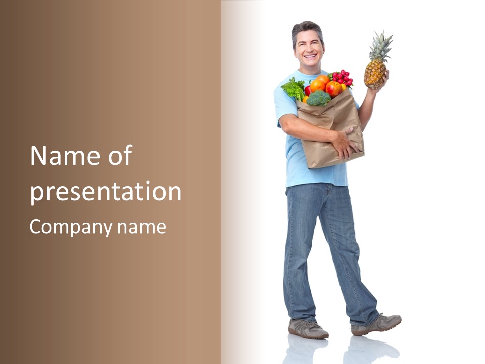 Mall People Bag PowerPoint Template