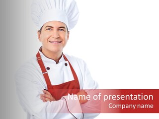 Man Apron Recipe PowerPoint Template