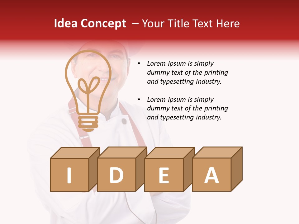 Man Apron Recipe PowerPoint Template