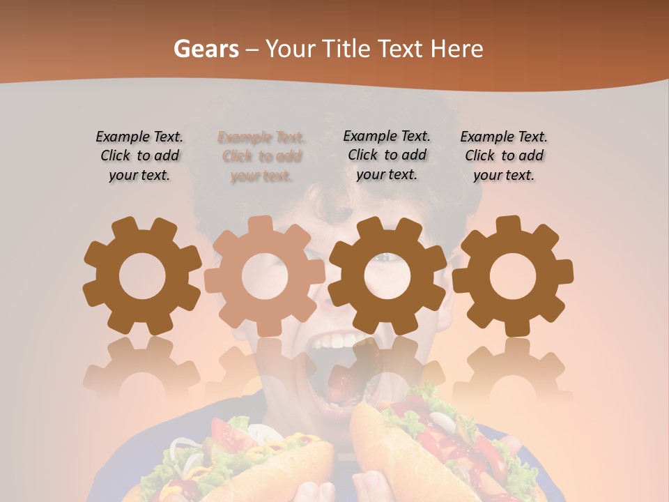 Caucasian One Boy PowerPoint Template