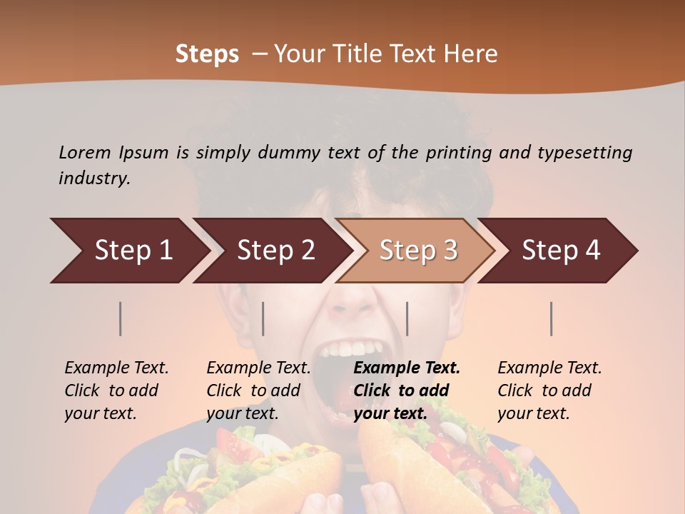 Caucasian One Boy PowerPoint Template