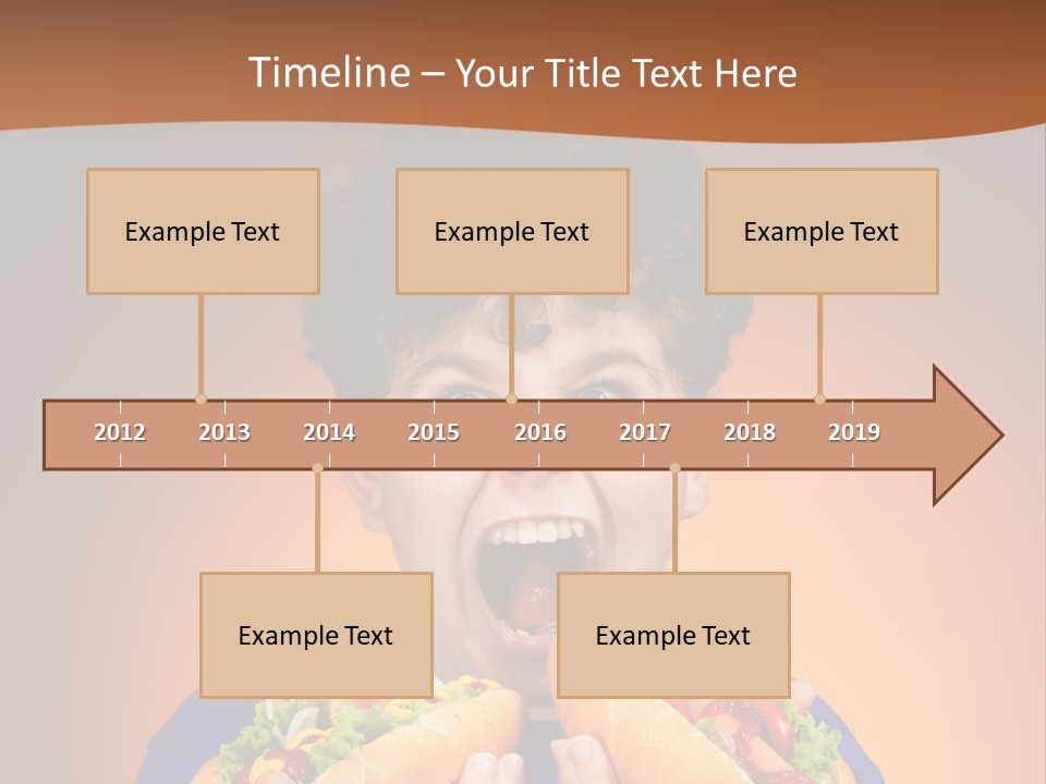 Caucasian One Boy PowerPoint Template