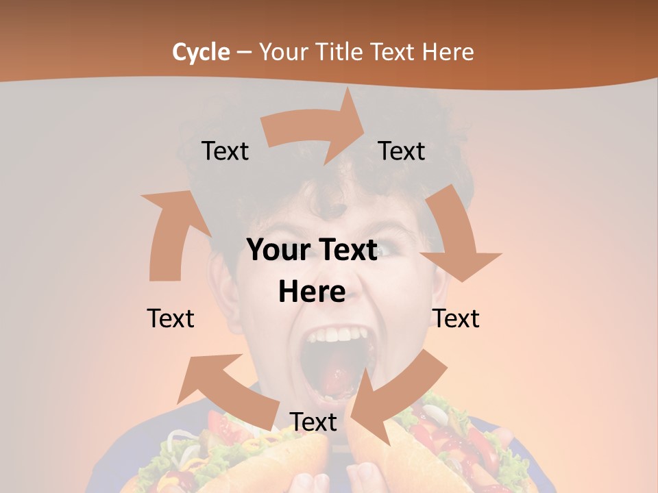 Caucasian One Boy PowerPoint Template