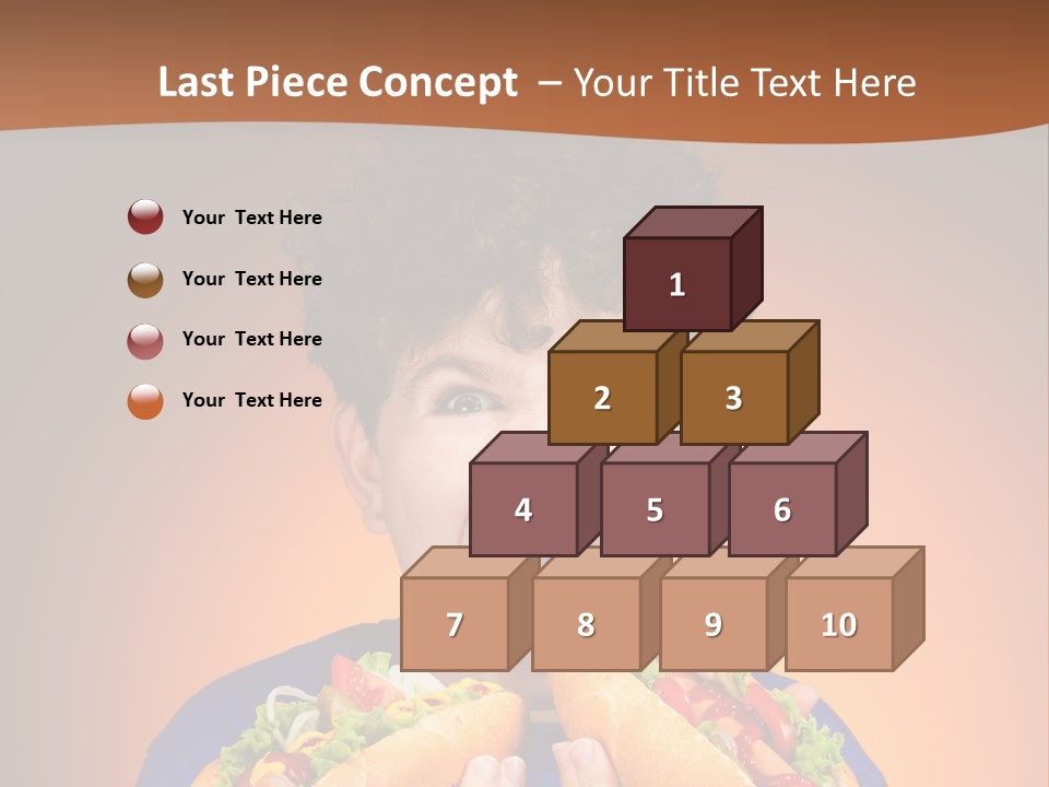 Caucasian One Boy PowerPoint Template