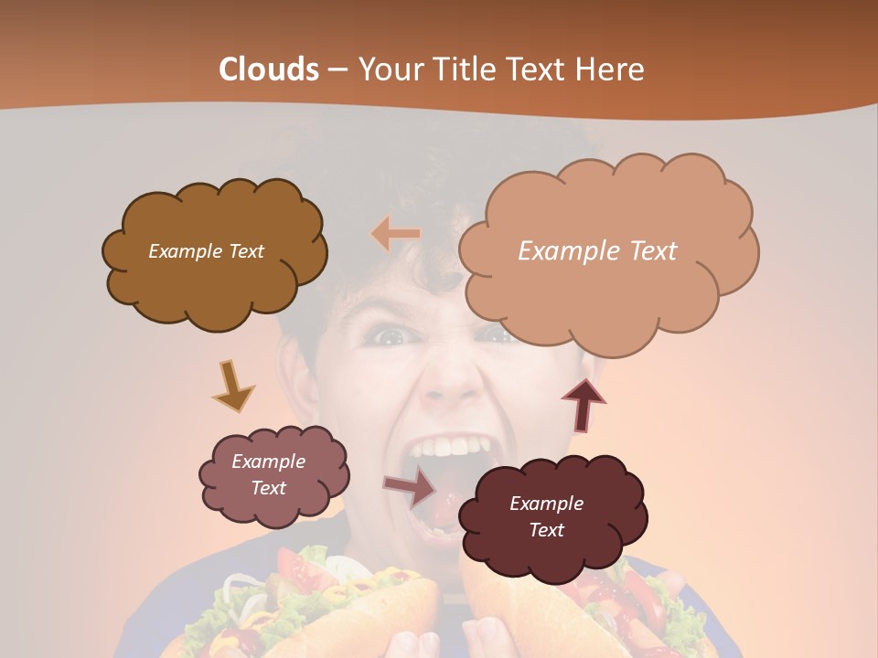 Caucasian One Boy PowerPoint Template