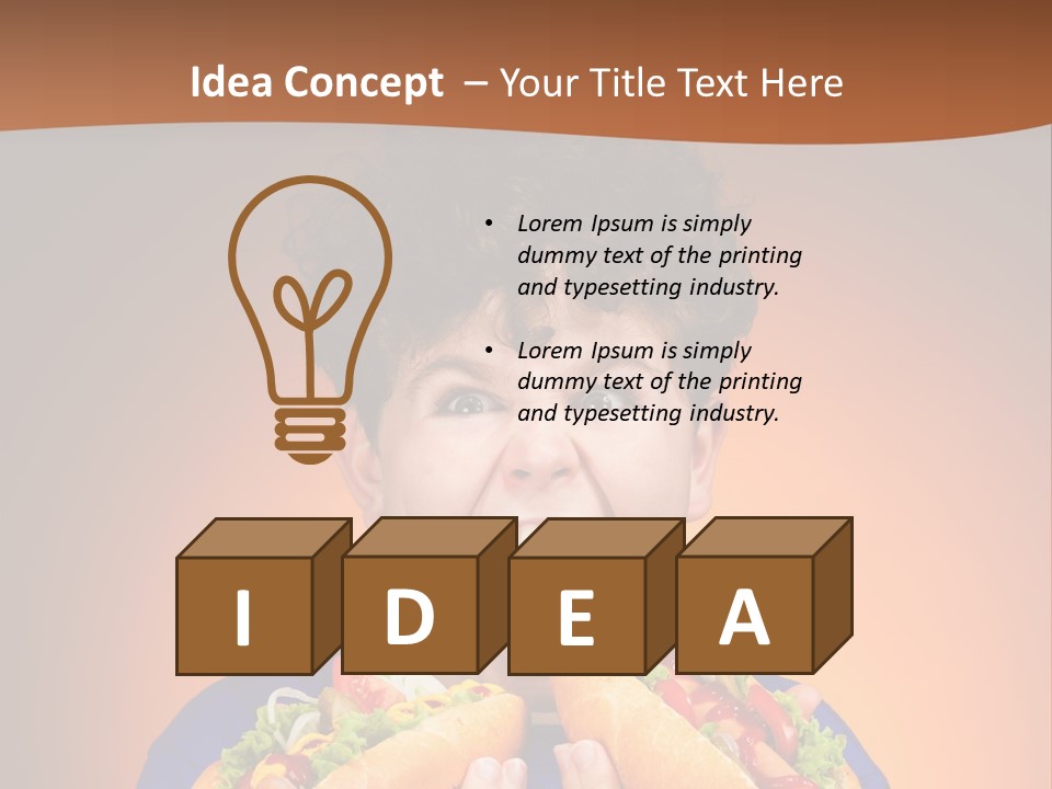 Caucasian One Boy PowerPoint Template