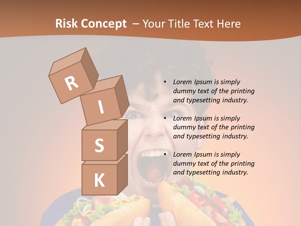 Caucasian One Boy PowerPoint Template