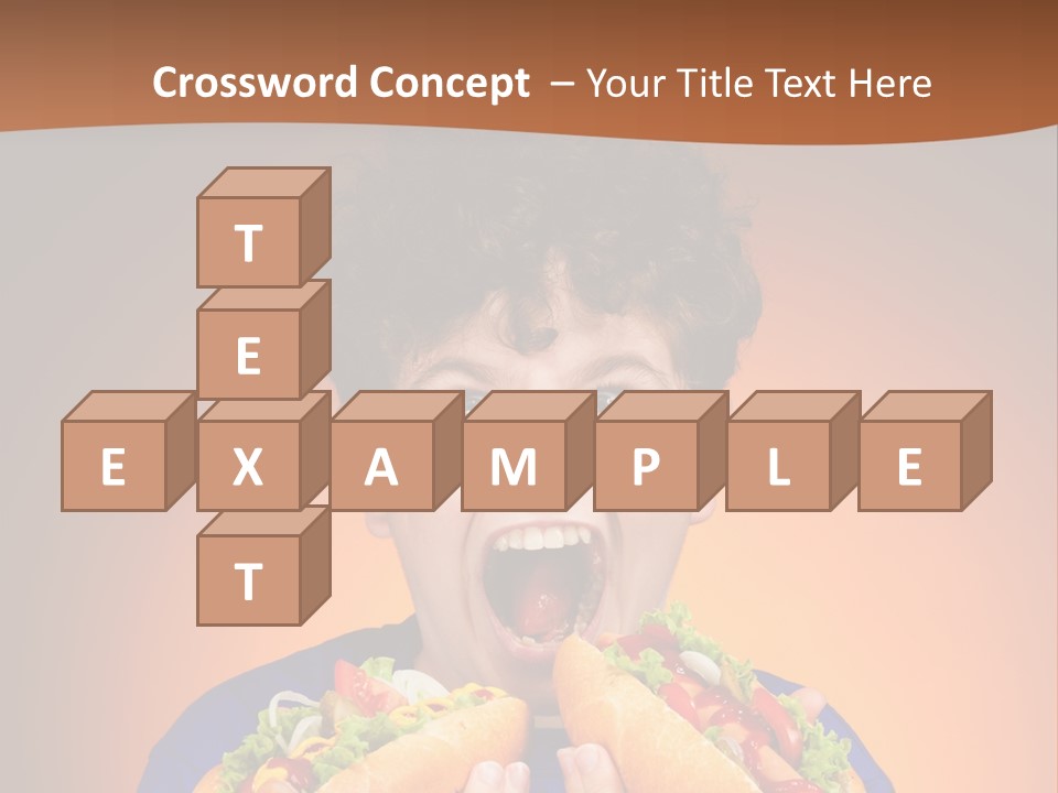 Caucasian One Boy PowerPoint Template