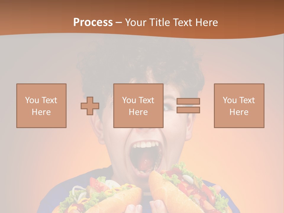 Caucasian One Boy PowerPoint Template