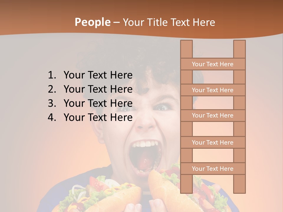 Caucasian One Boy PowerPoint Template