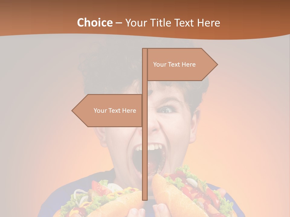 Caucasian One Boy PowerPoint Template