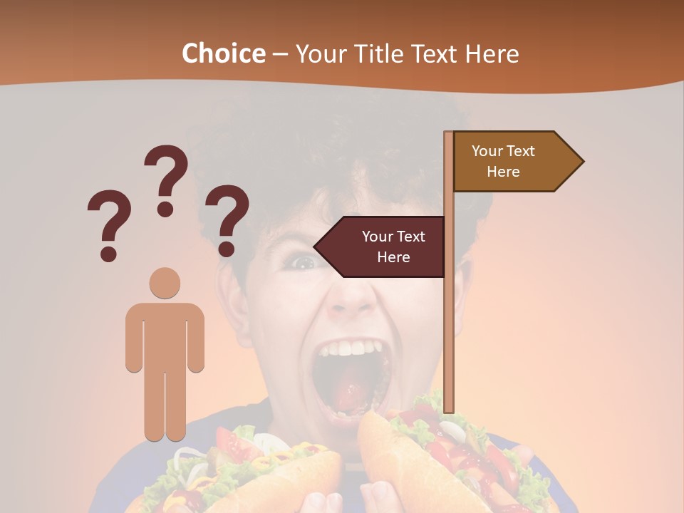 Caucasian One Boy PowerPoint Template