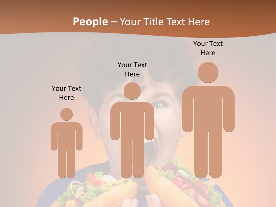 Caucasian One Boy PowerPoint Template