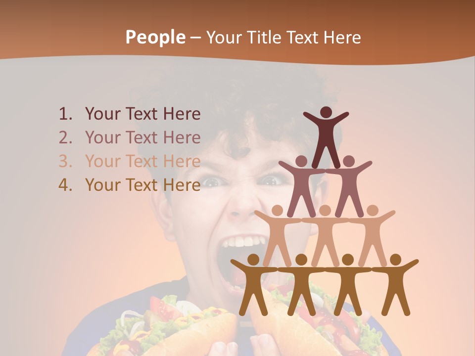 Caucasian One Boy PowerPoint Template