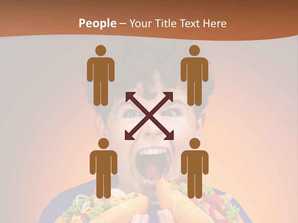 Caucasian One Boy PowerPoint Template