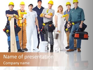 Isolated Staff Contractor PowerPoint Template