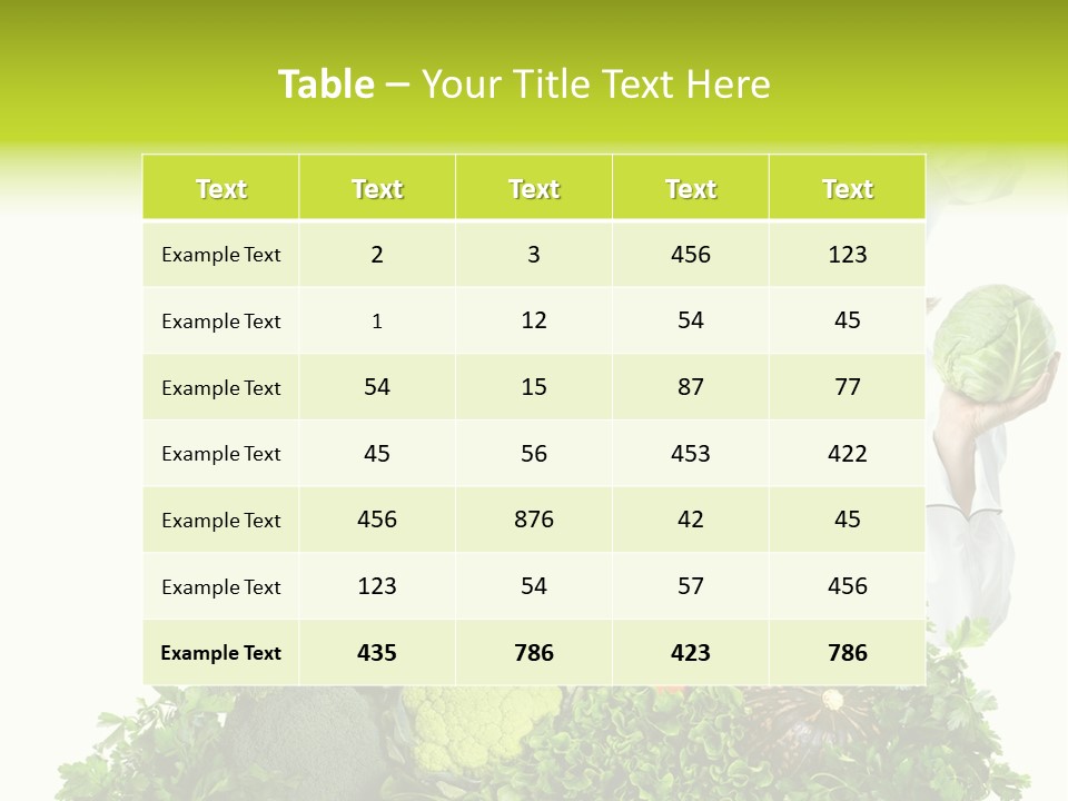 Service Nutrition Menu PowerPoint Template