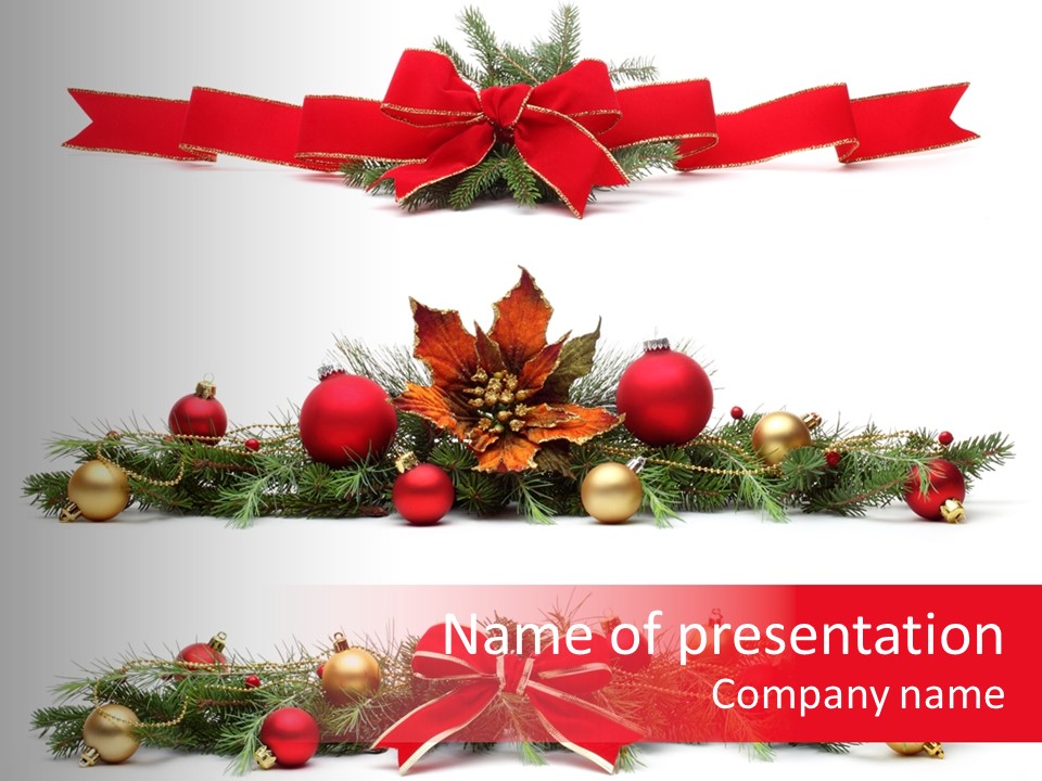 Pine White Branch PowerPoint Template