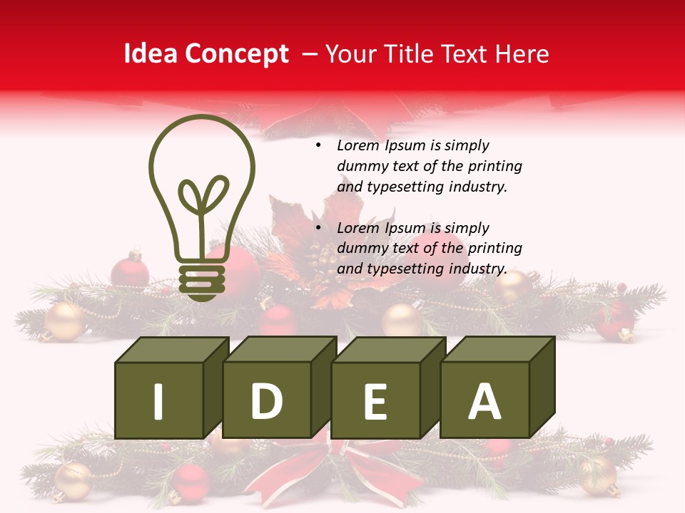 Pine White Branch PowerPoint Template