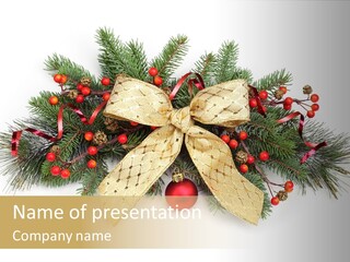 Festive Ribbon Delicate PowerPoint Template