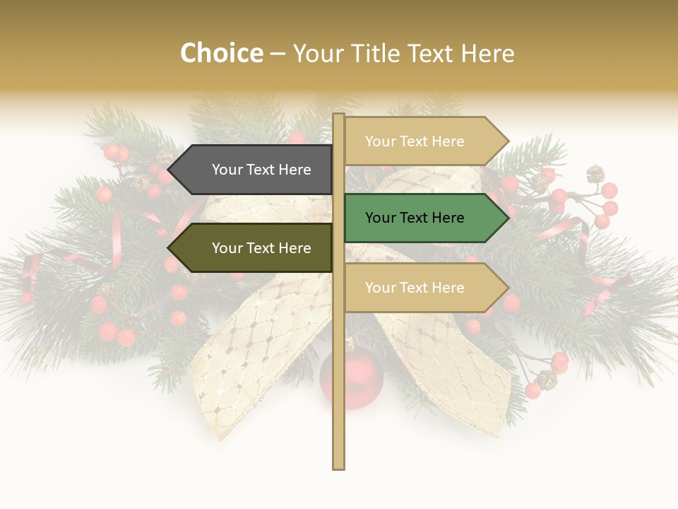 Festive Ribbon Delicate PowerPoint Template