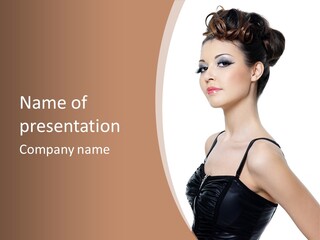 Vertical Brunette Glamour PowerPoint Template