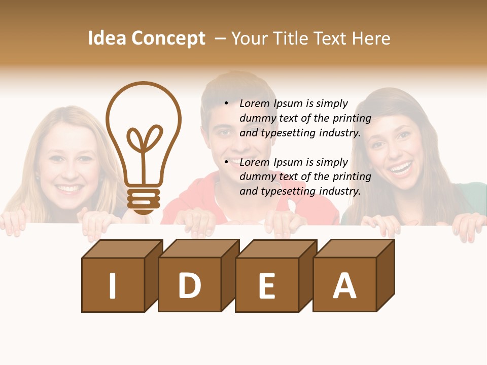 Group Billboard Holding PowerPoint Template