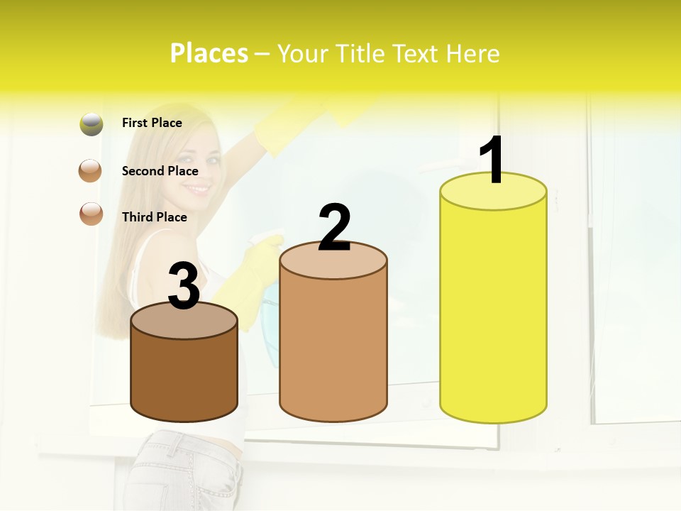 Youth Caucasian Window PowerPoint Template