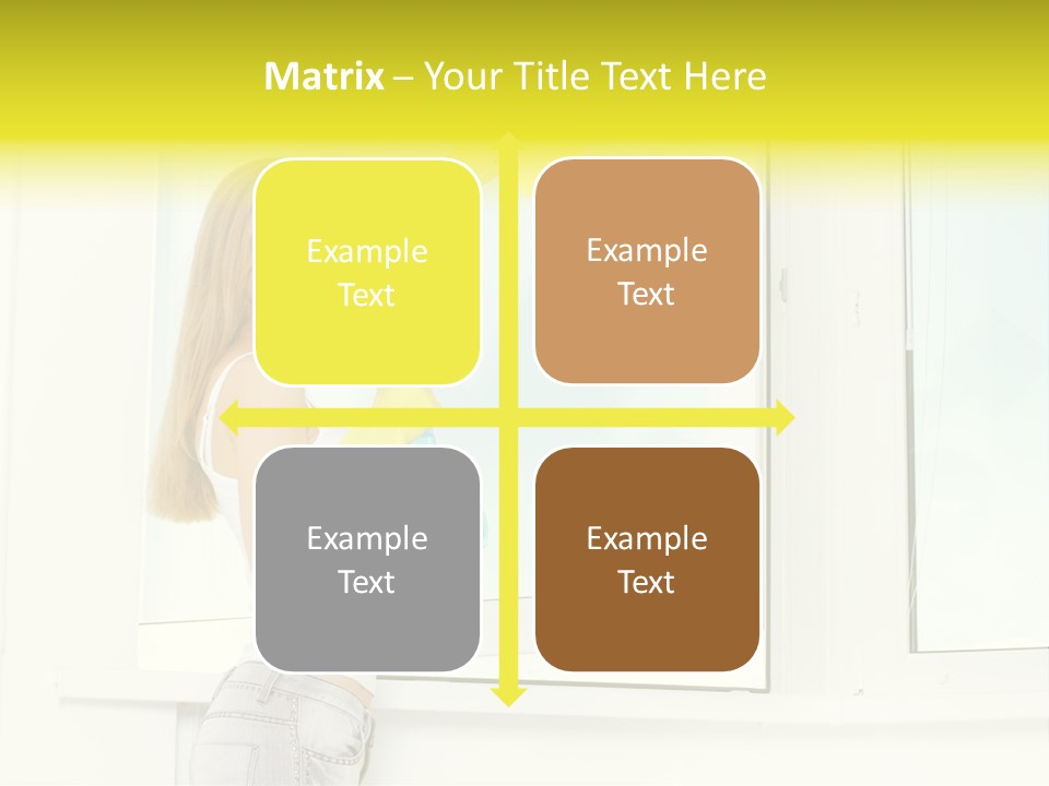 Youth Caucasian Window PowerPoint Template