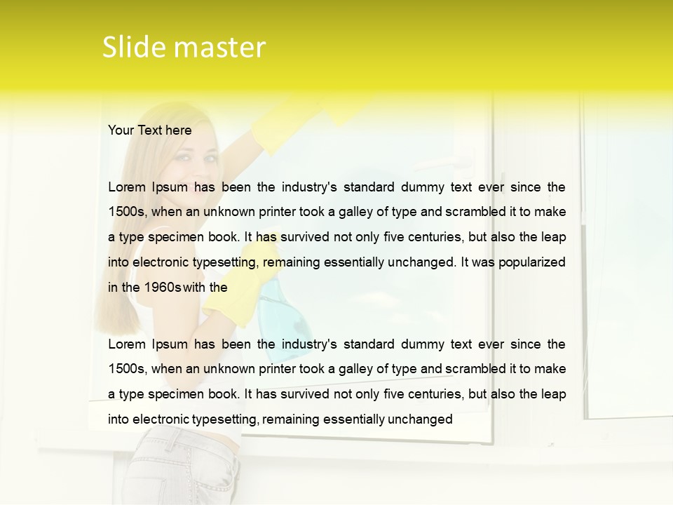 Youth Caucasian Window PowerPoint Template