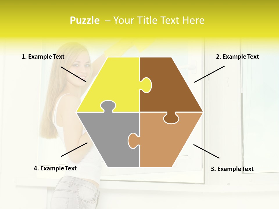 Youth Caucasian Window PowerPoint Template