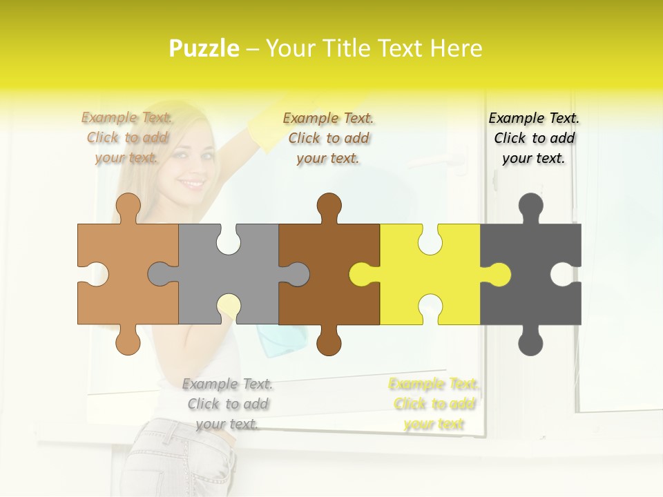 Youth Caucasian Window PowerPoint Template