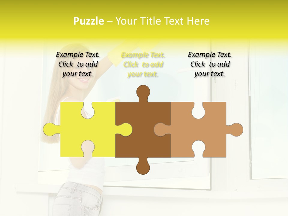 Youth Caucasian Window PowerPoint Template