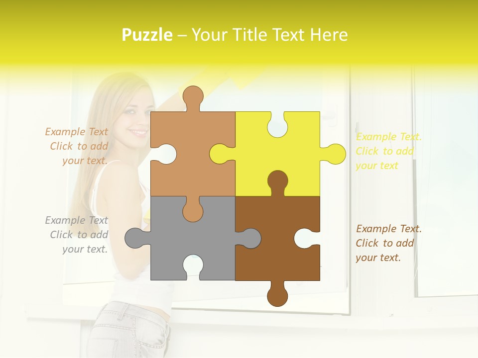 Youth Caucasian Window PowerPoint Template