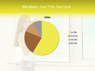 Youth Caucasian Window PowerPoint Template